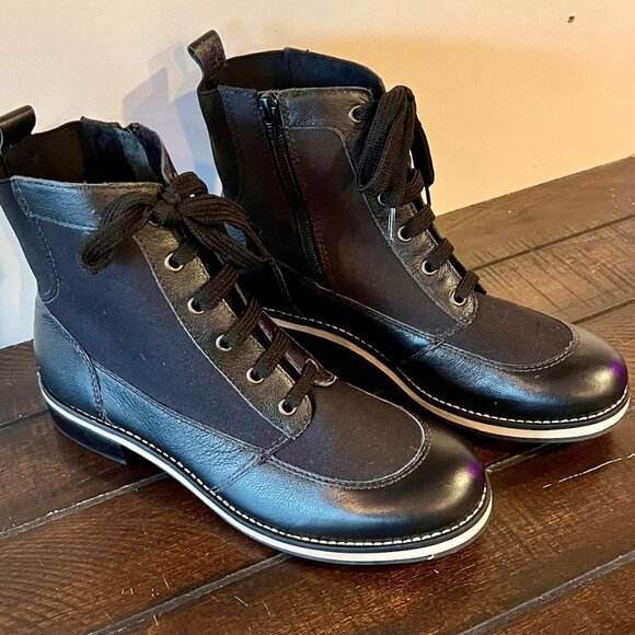 Walking Cradles Knox Black Leather/Canvas 8 M - Picture 8 of 8